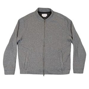 Ministry of Supply Hybrid Fleece Bomber Jacket Men's XL Gray Sweatshirt Full Zip